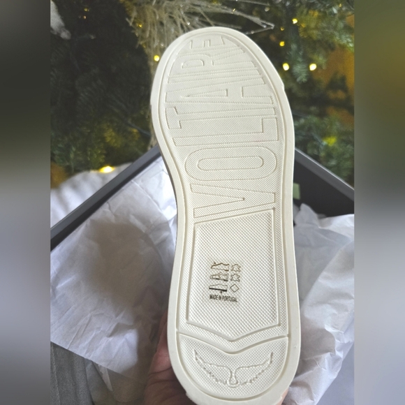 NEW! Zadig & Voltaire,  ZV1747 High Flash High-Top Sneakers,White/Silver,Size 38 - Picture 11 of 14